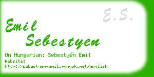 emil sebestyen business card