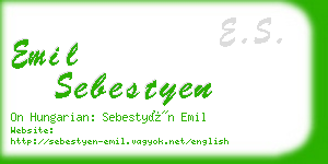 emil sebestyen business card